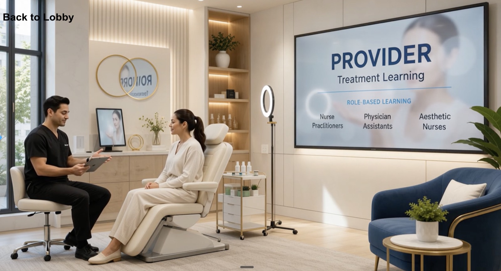 The V-Unite Learn HCP Provider role room